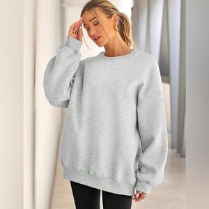 Women's Gray Crew Neck Sweater